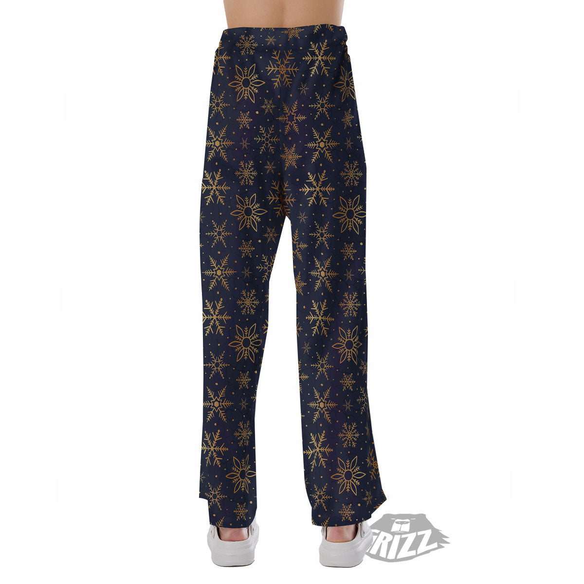 Snowflake Golden Print Pajama Pants-grizzshop