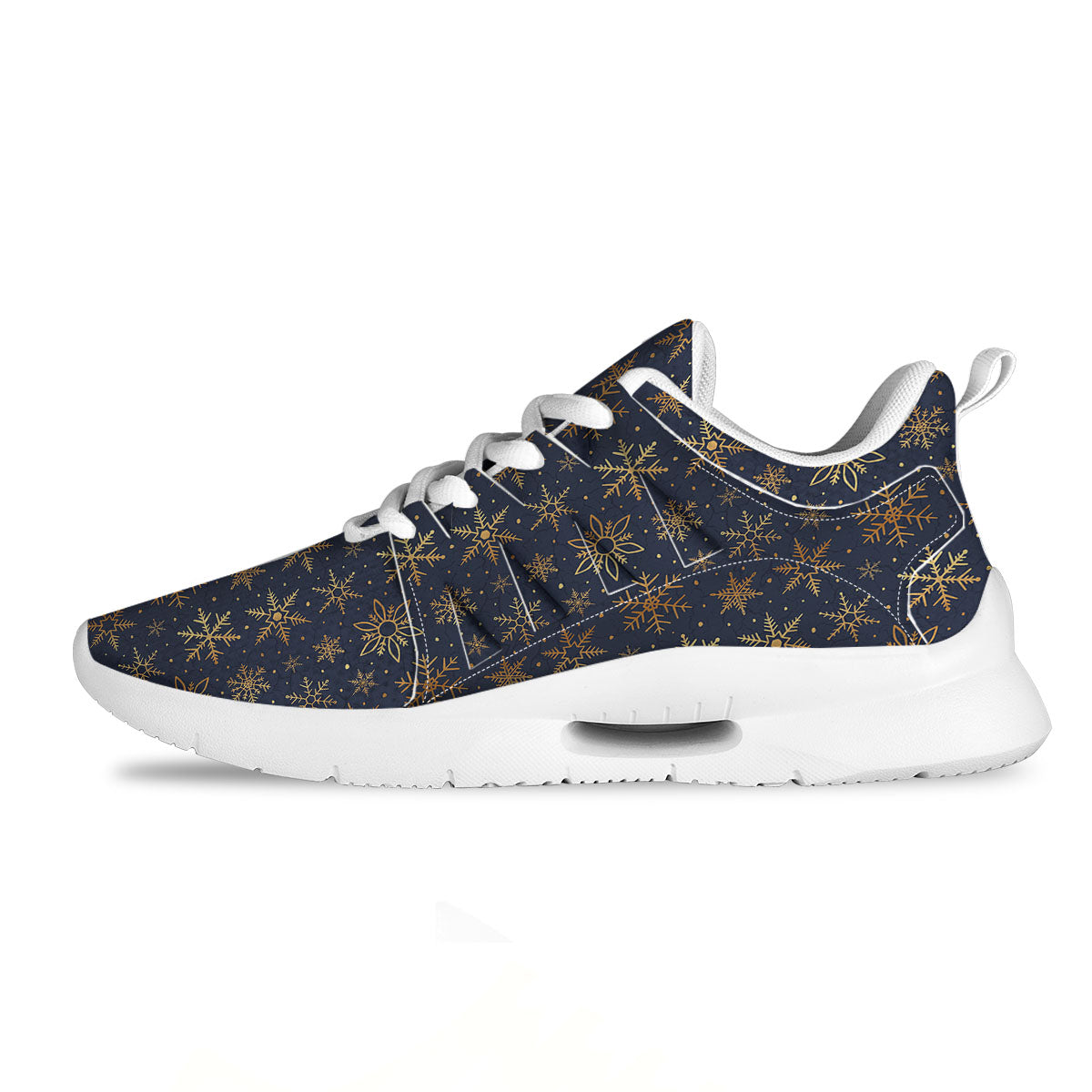 Snowflake Golden Print Tennis Shoes-grizzshop