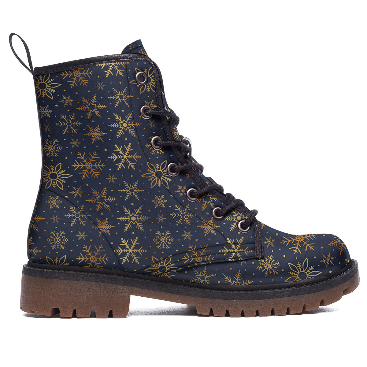 Snowflake Golden Print Work Boots-grizzshop