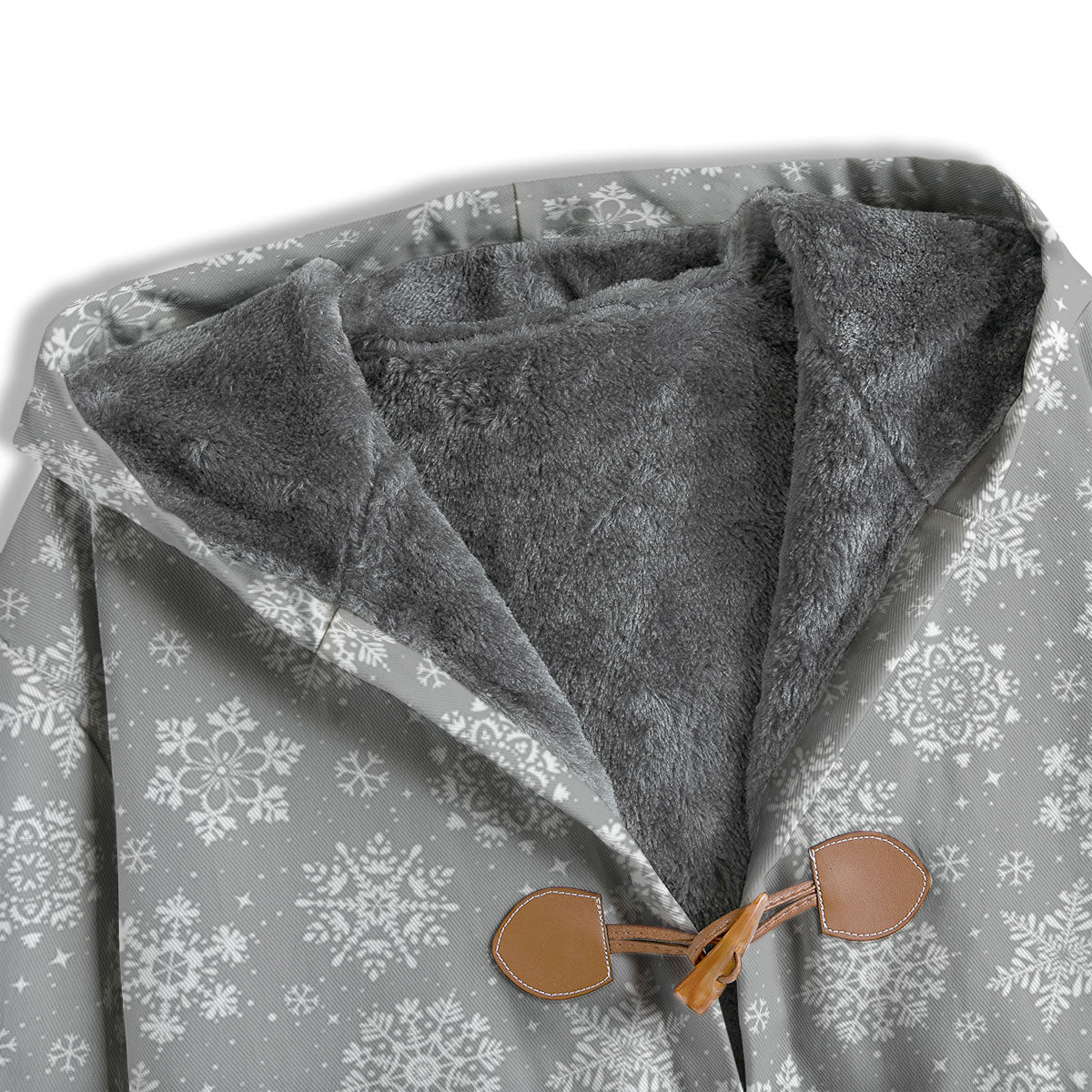Snowflake Grey And White Print Pattern Men's Windbreaker Jacket-grizzshop