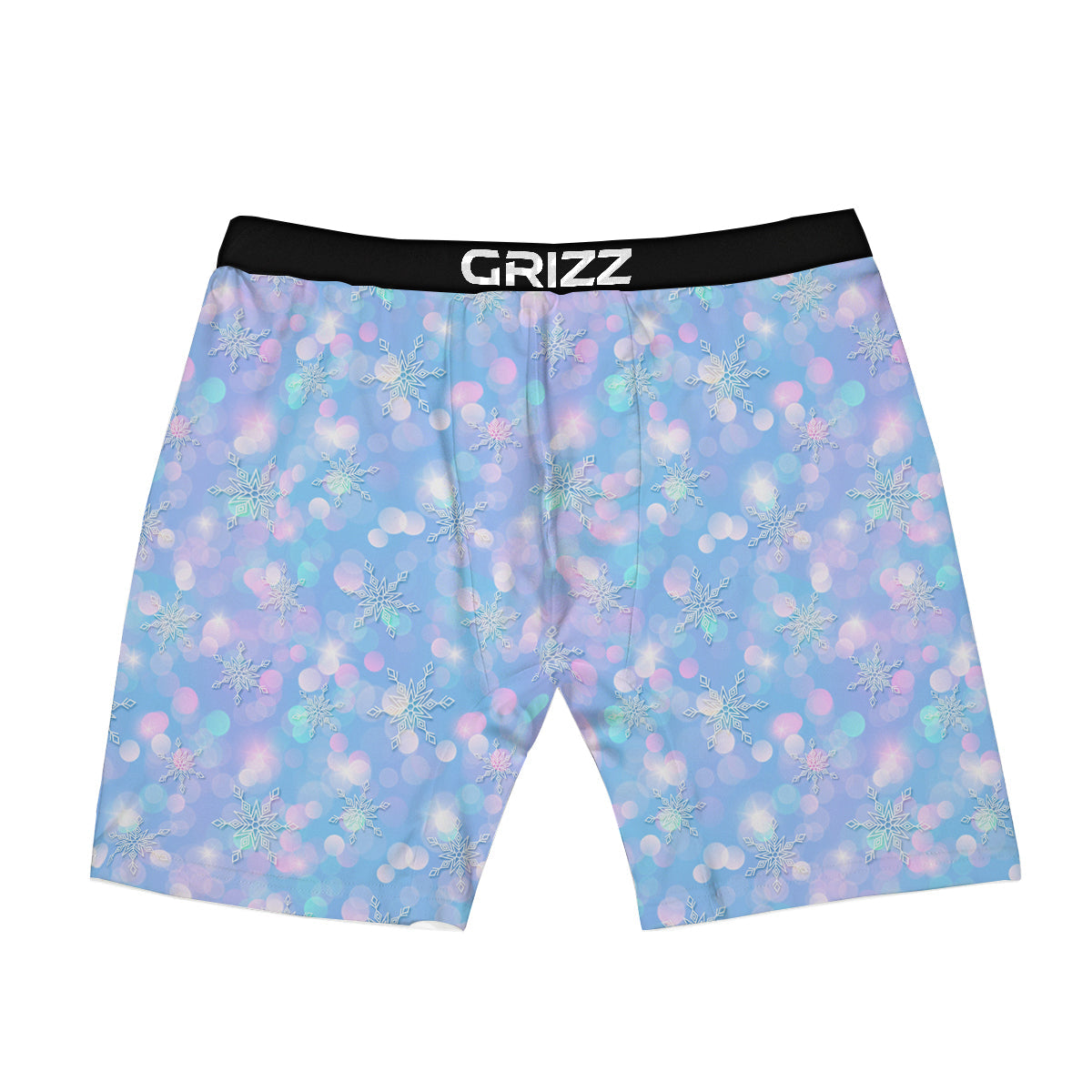 Snowflake Pastel Color Print Pattern Boxer Briefs-grizzshop