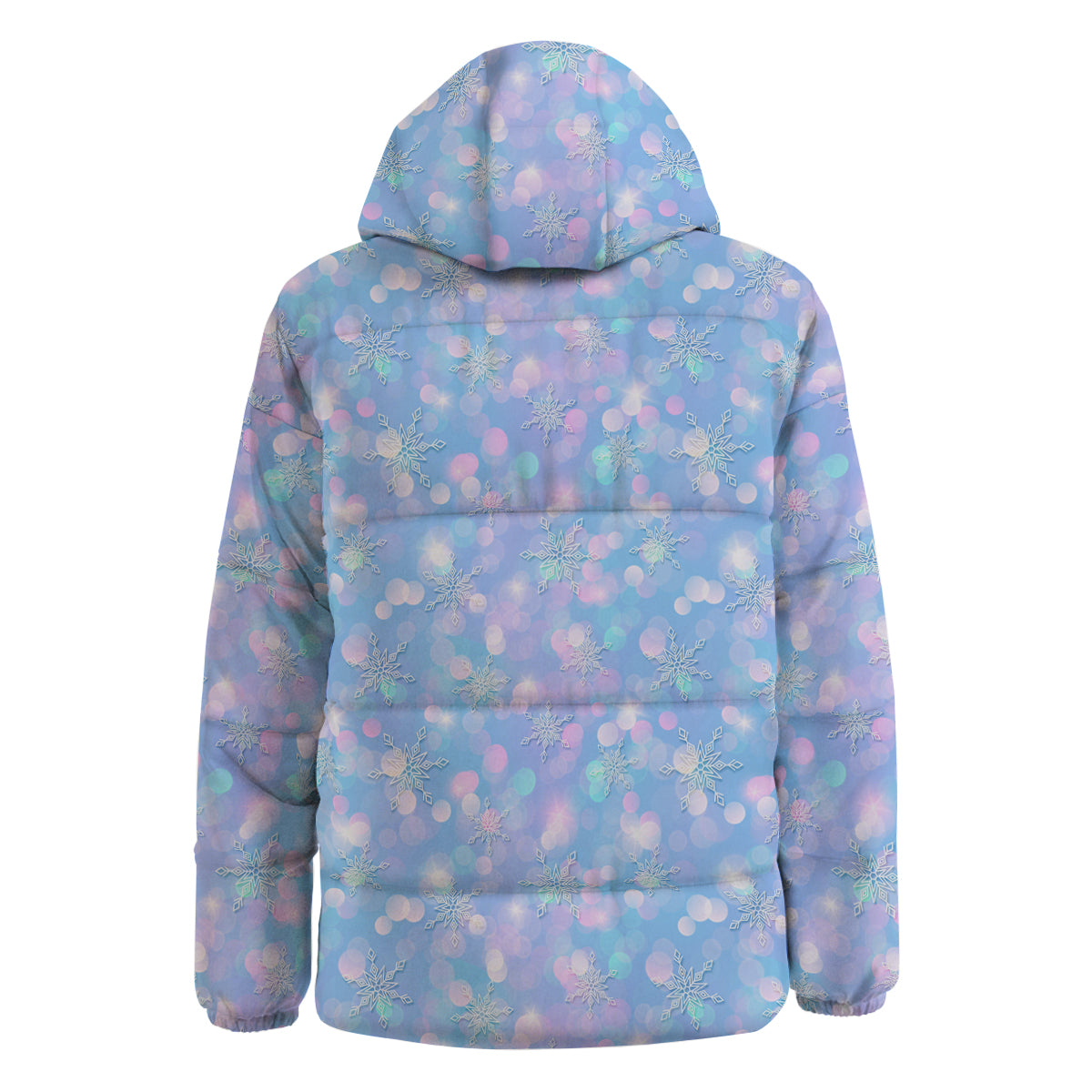 Snowflake Pastel Color Print Pattern Down Jacket-grizzshop