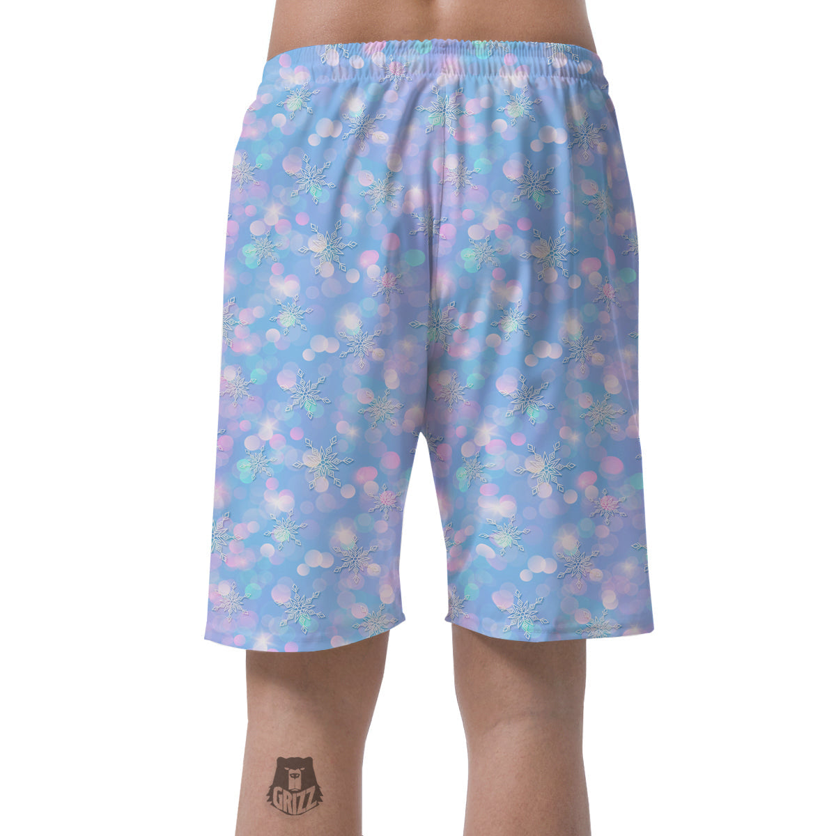 Snowflake Pastel Color Print Pattern Men's Shorts-grizzshop