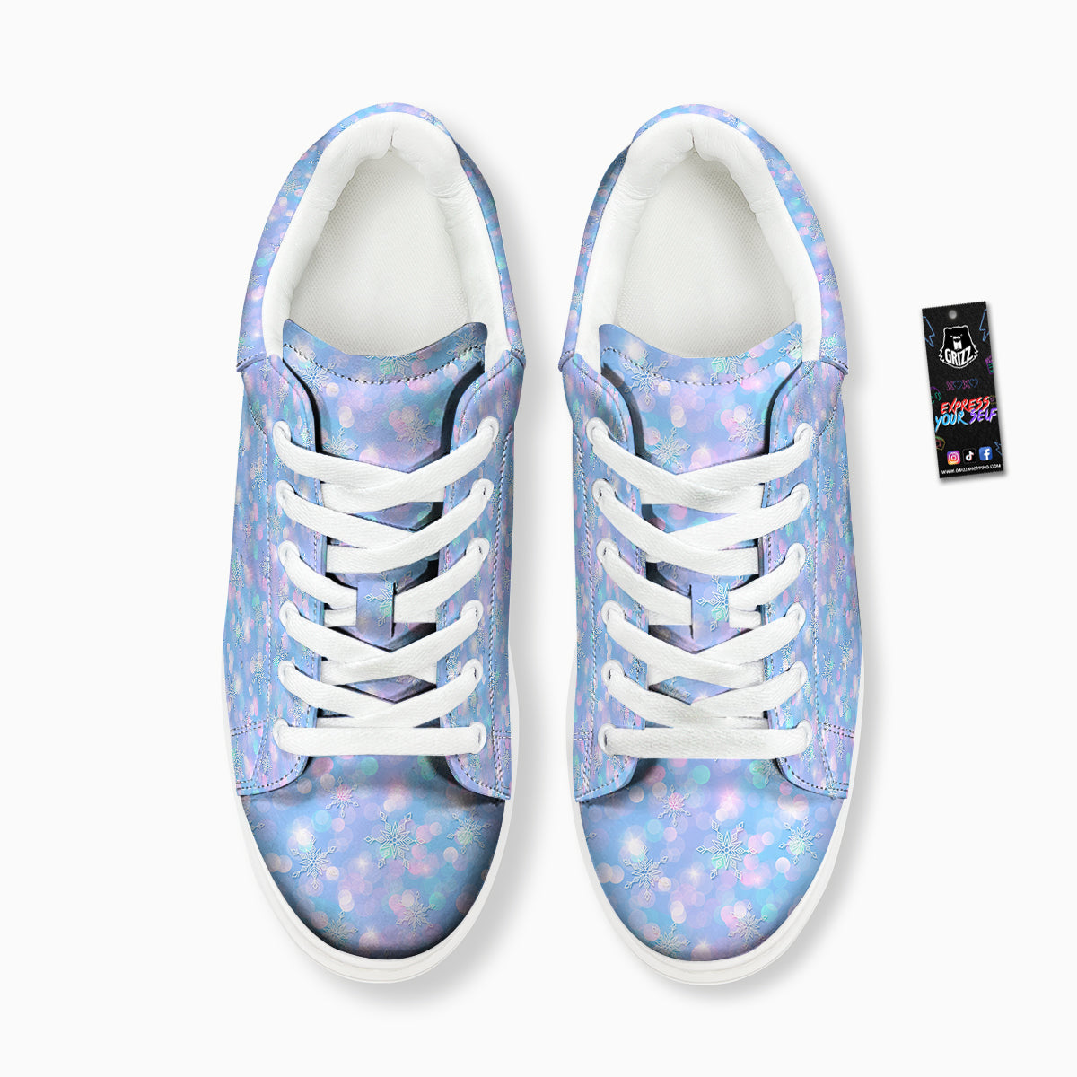 Snowflake Pastel Color Print Pattern Platform Shoes-grizzshop