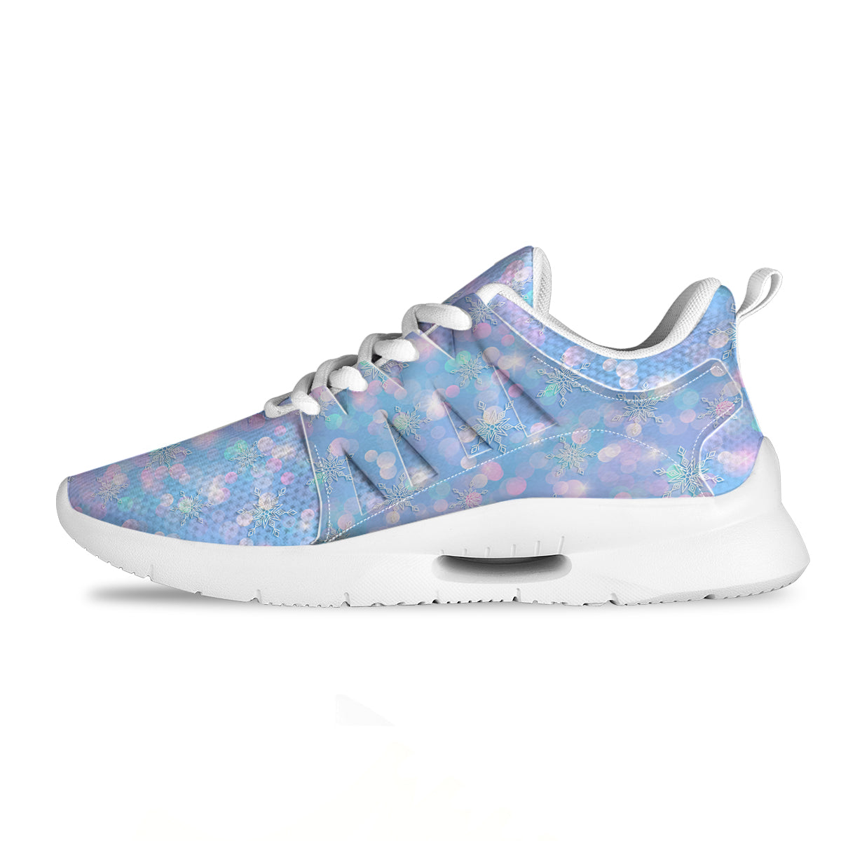 Snowflake Pastel Color Print Pattern Tennis Shoes-grizzshop