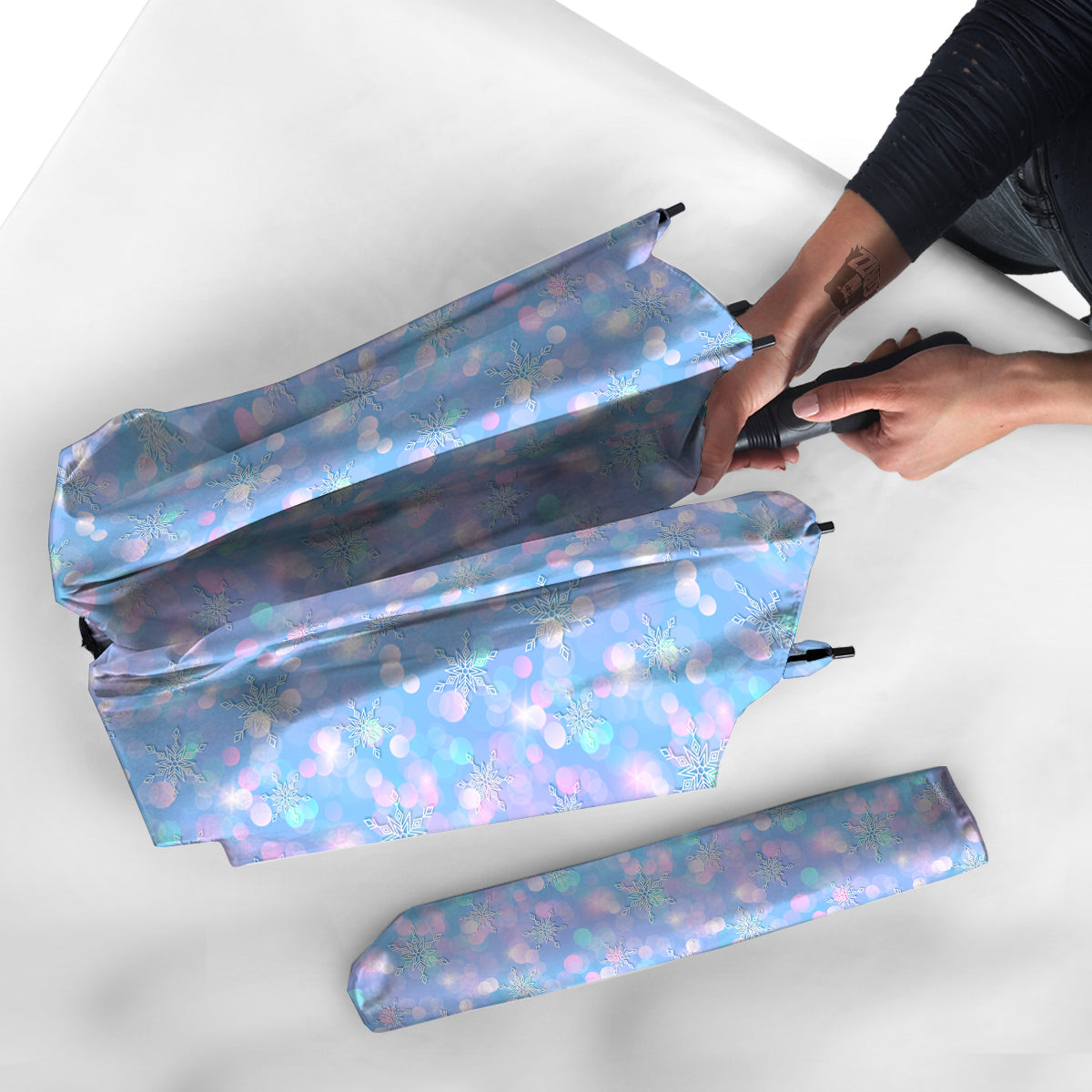 Snowflake Pastel Color Print Pattern Umbrella-grizzshop