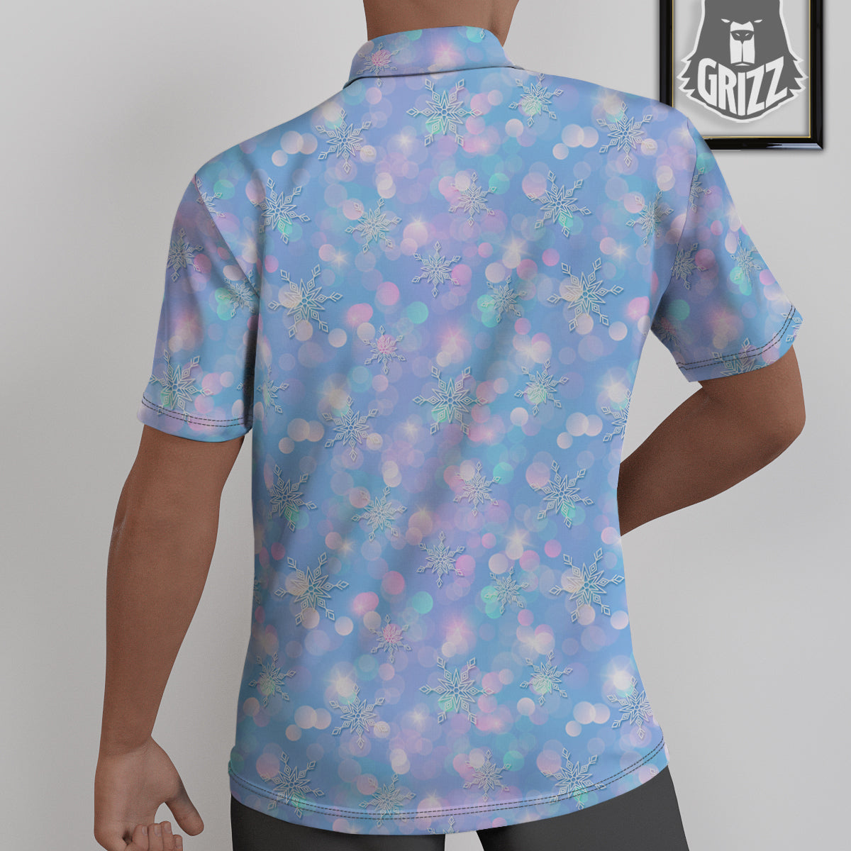 Snowflake Pastel Color Print Pattern Untucked Shirts-grizzshop