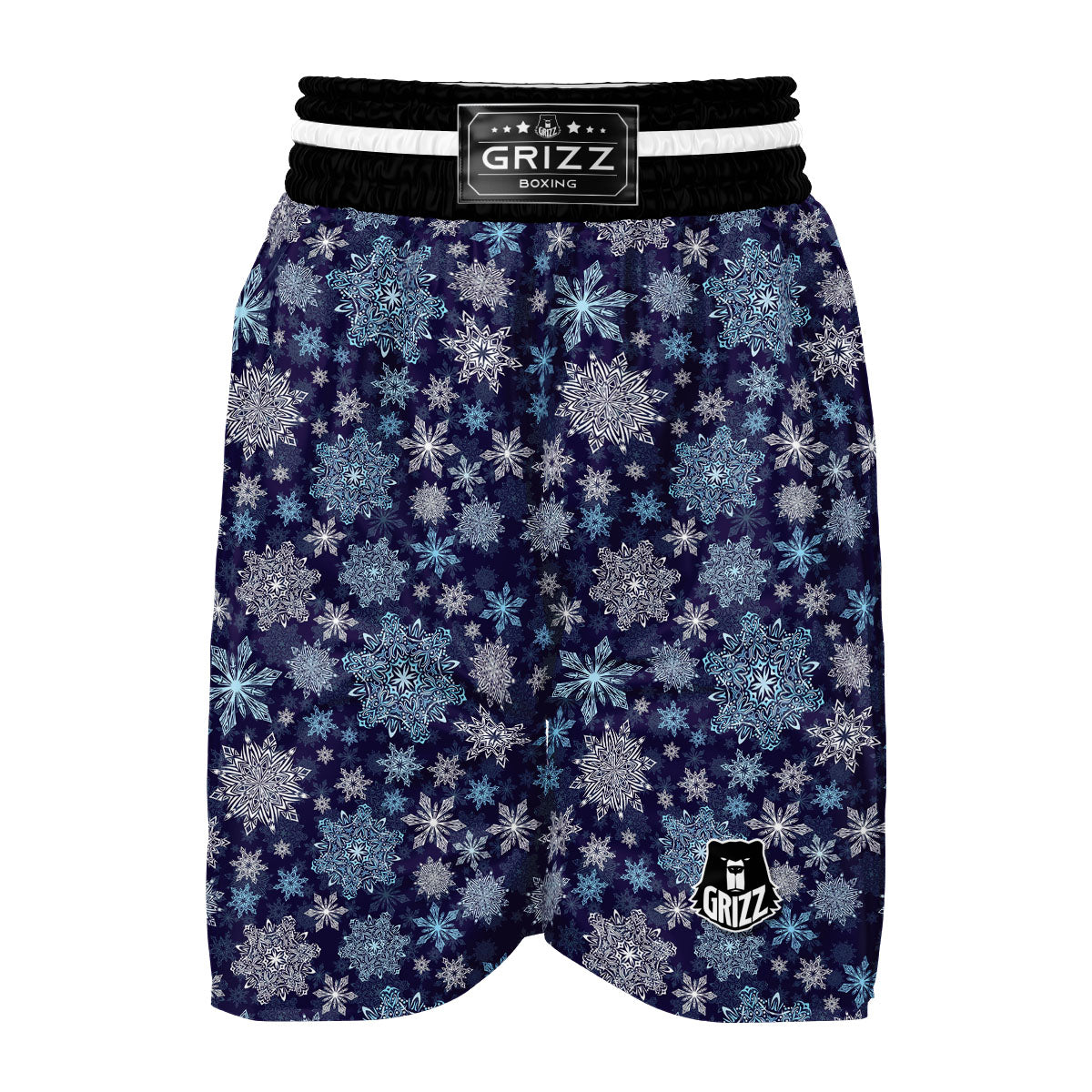 Snowflake Pattern Print Boxing Shorts-grizzshop