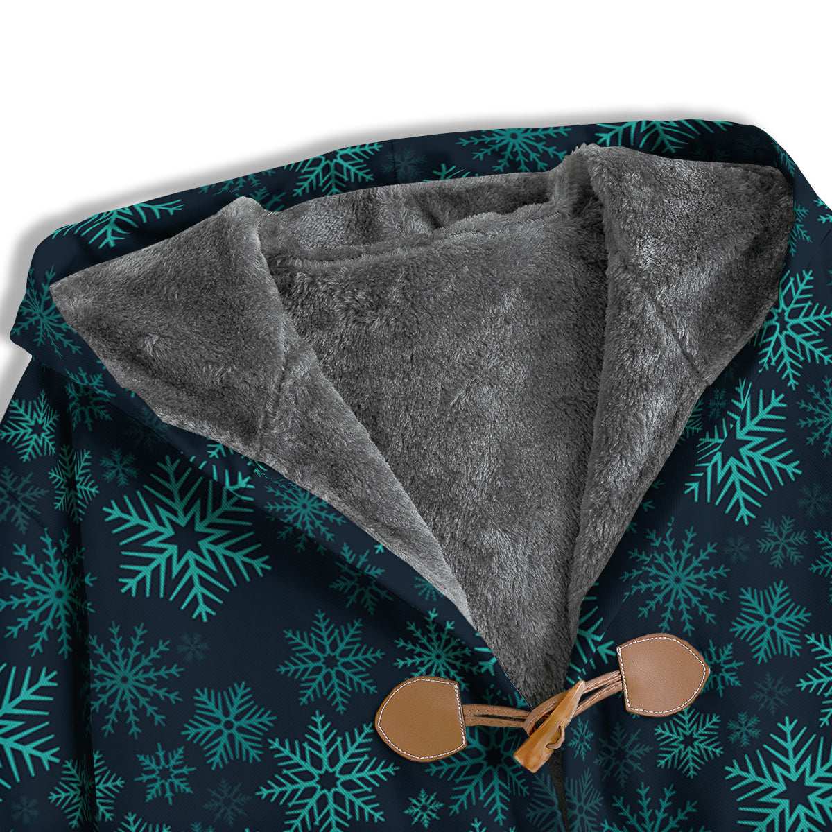Snowflake Turquoise Print Pattern Men's Windbreaker Jacket-grizzshop
