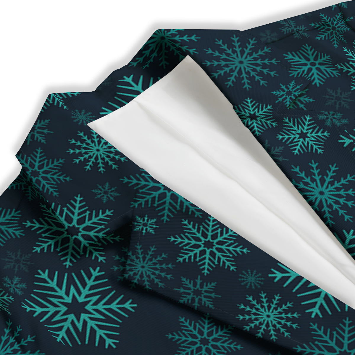 Snowflake Turquoise Print Pattern Women's Blazer-grizzshop