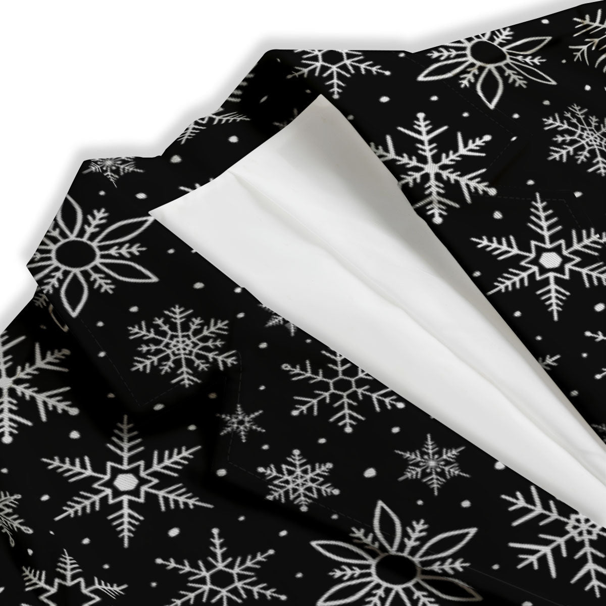 Snowflake White And Black Print Pattern Women's Blazer-grizzshop