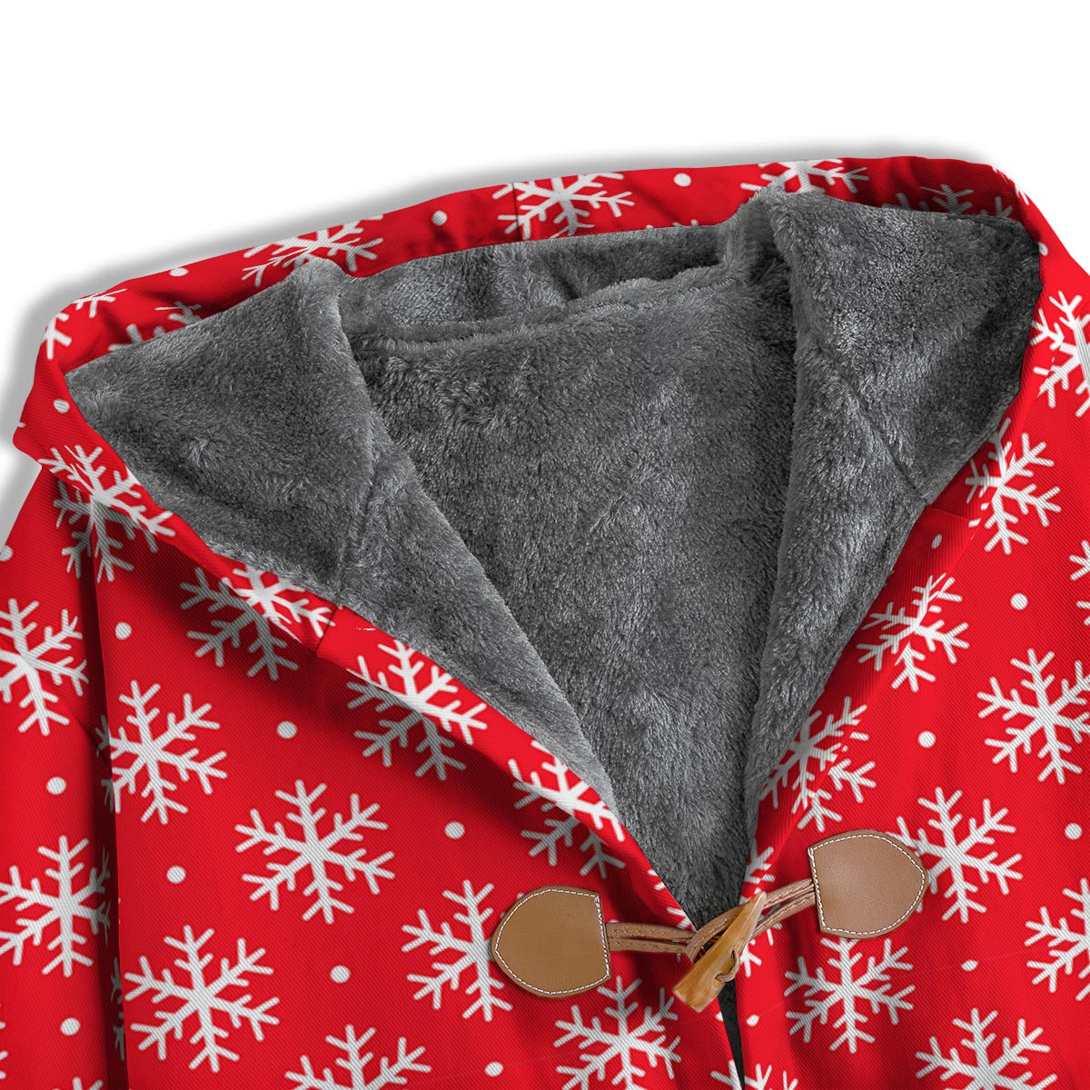 Snowflake White And Red Print Pattern Men's Windbreaker Jacket-grizzshop