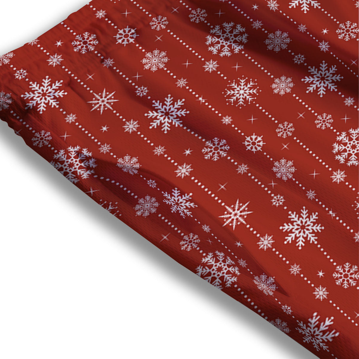 Snowflakes Merry Christmas Print Pattern Mesh Shorts