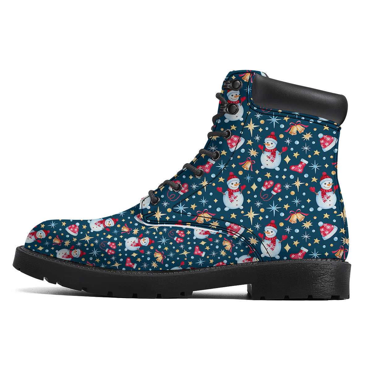 Snowman Christmas Print Pattern Boots-grizzshop