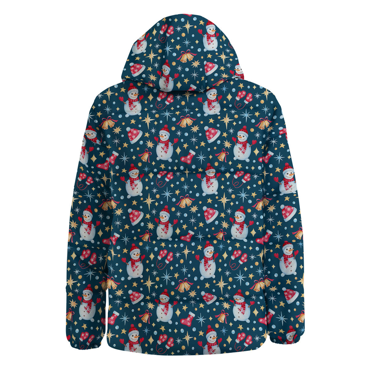 Snowman Christmas Print Pattern Down Jacket-grizzshop