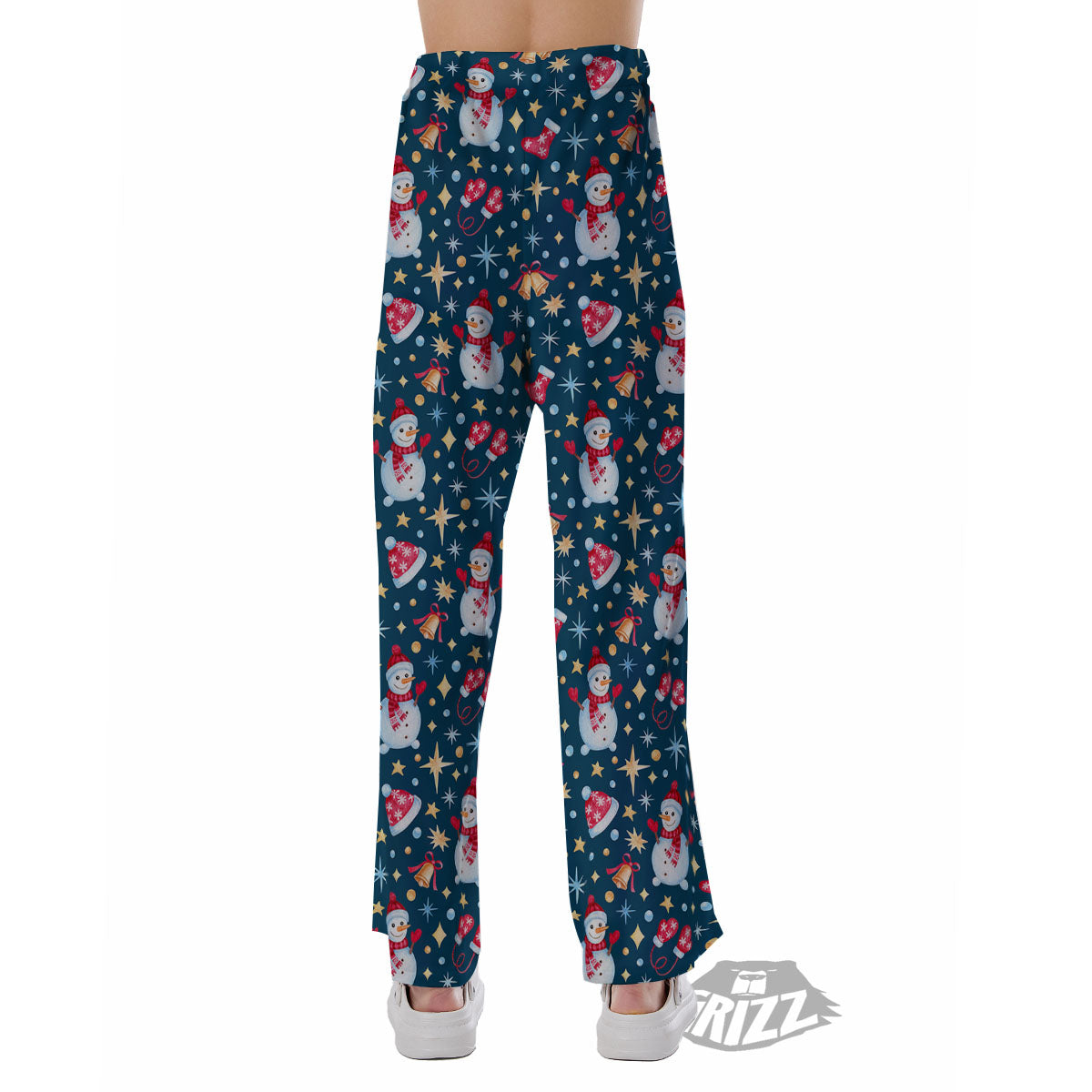 Snowman Christmas Print Pattern Pajama Pants-grizzshop