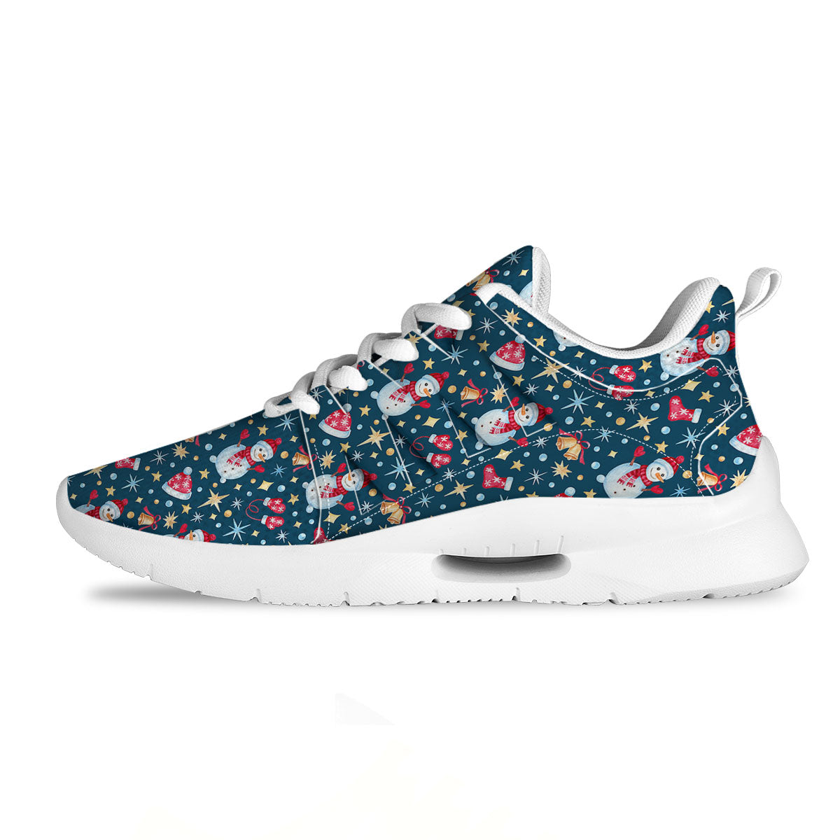 Snowman Christmas Print Pattern Tennis Shoes-grizzshop