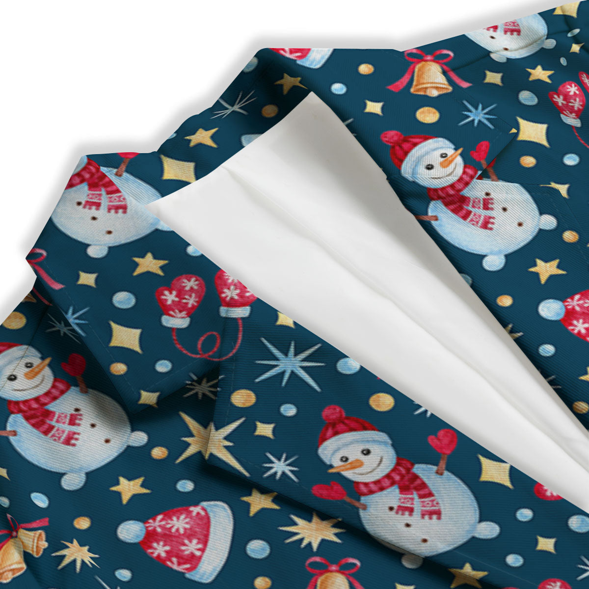 Snowman Christmas Print Pattern Women's Blazer-grizzshop