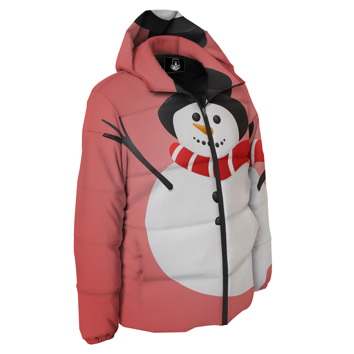 Snowman Cute Print Down Jacket-grizzshop