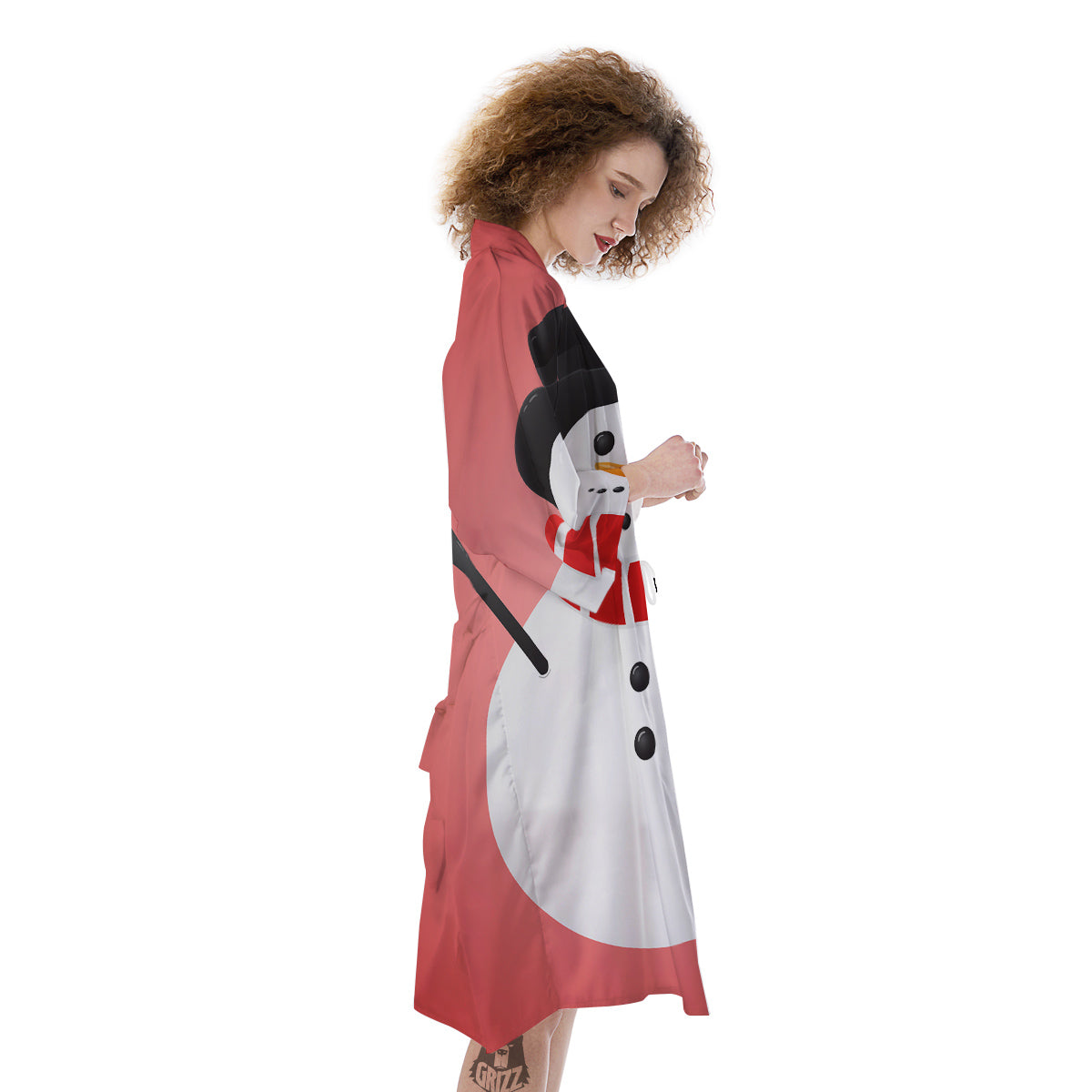 Snowman Cute Print Kimono-grizzshop