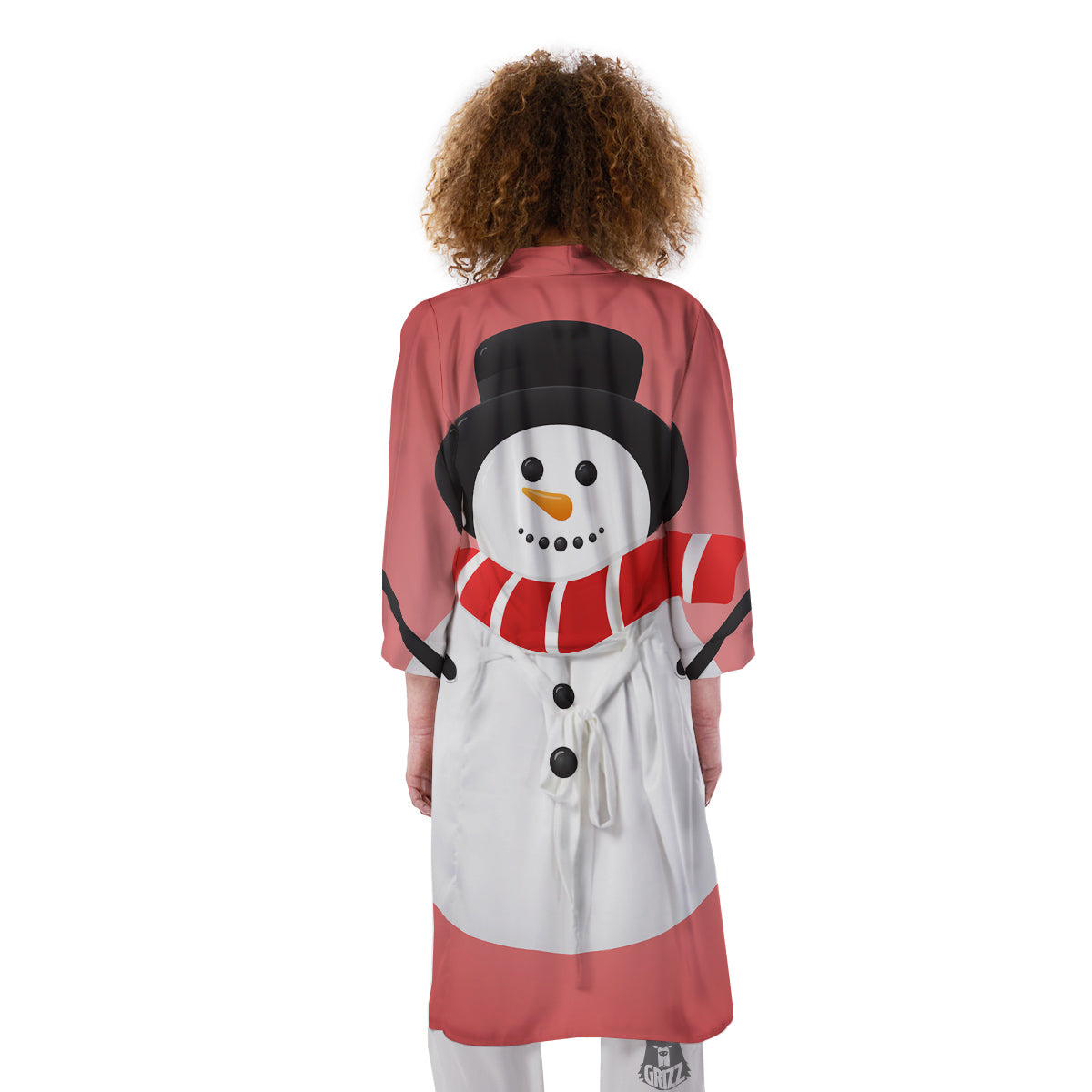 Snowman Cute Print Kimono-grizzshop