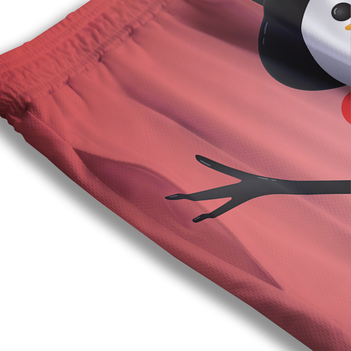 Snowman Cute Print Mesh Shorts