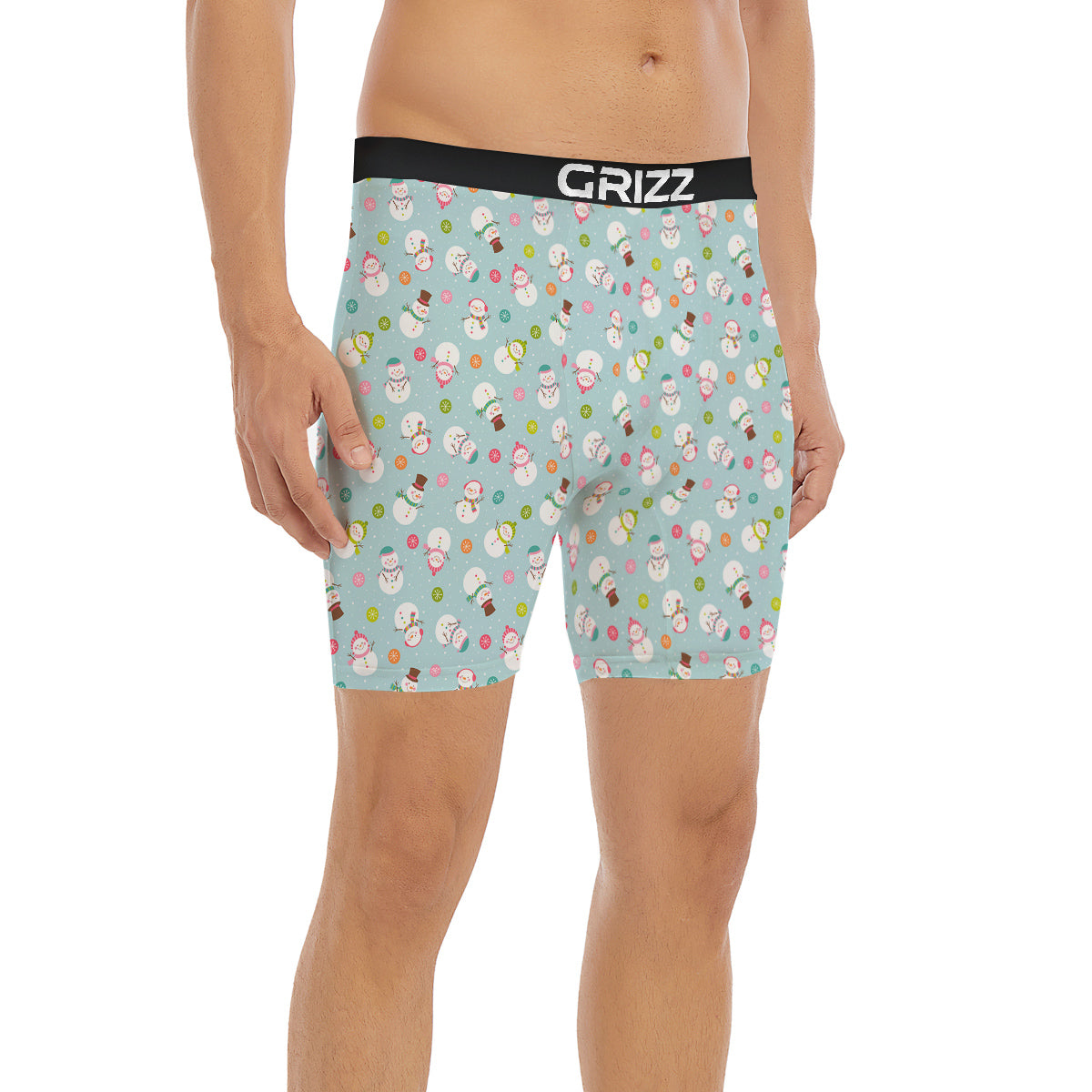 Snowman Cute Print Pattern Boxer Briefs-grizzshop