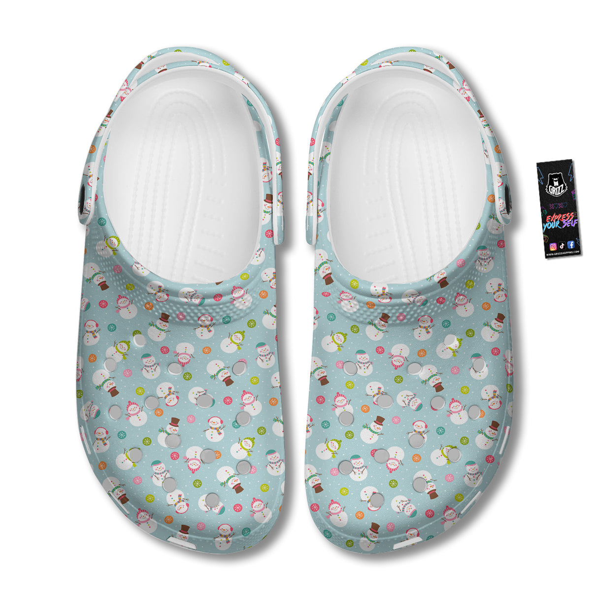 Snowman Cute Print Pattern Clog-grizzshop