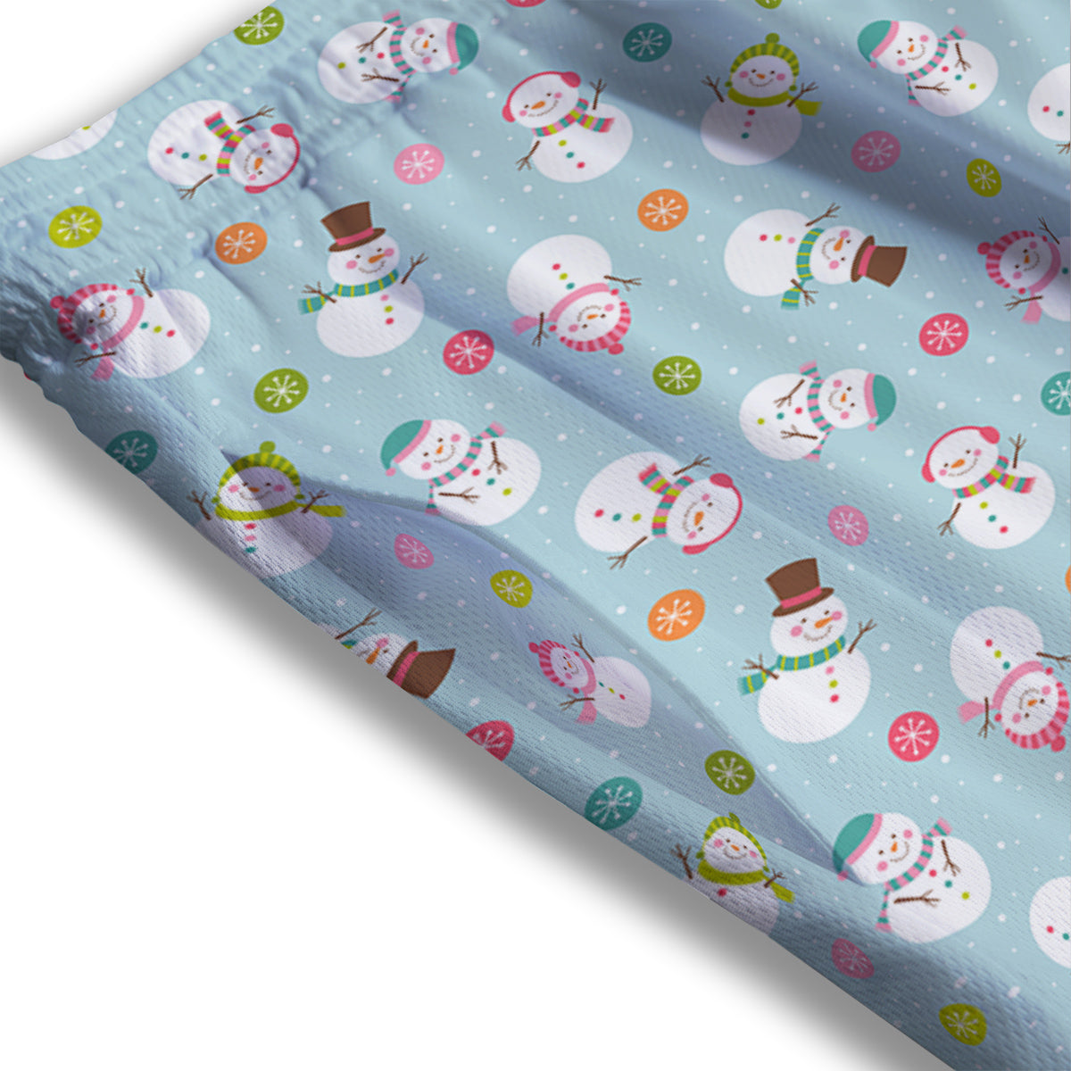 Snowman Cute Print Pattern Mesh Shorts