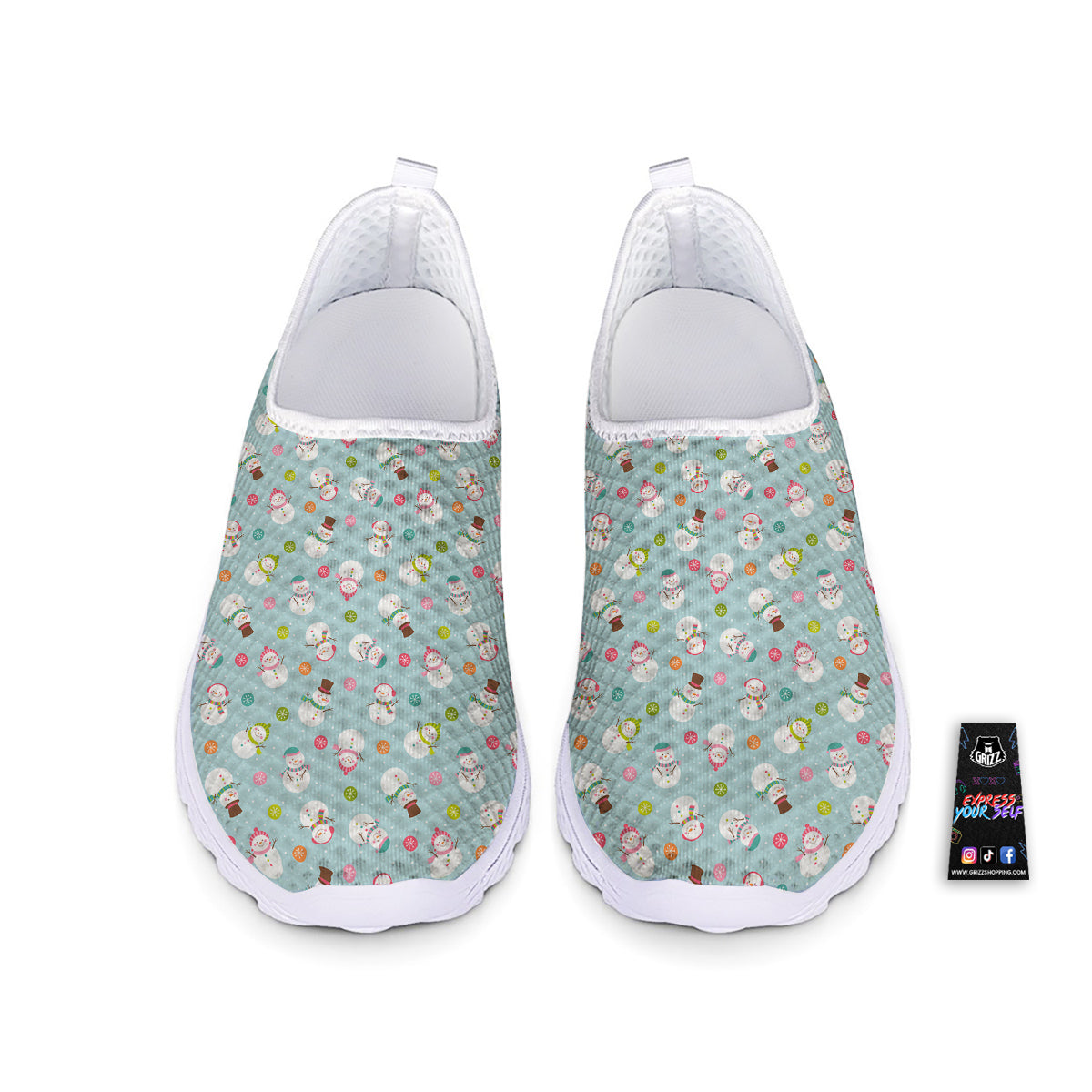 Snowman Cute Print Pattern Nurse Shoes-grizzshop