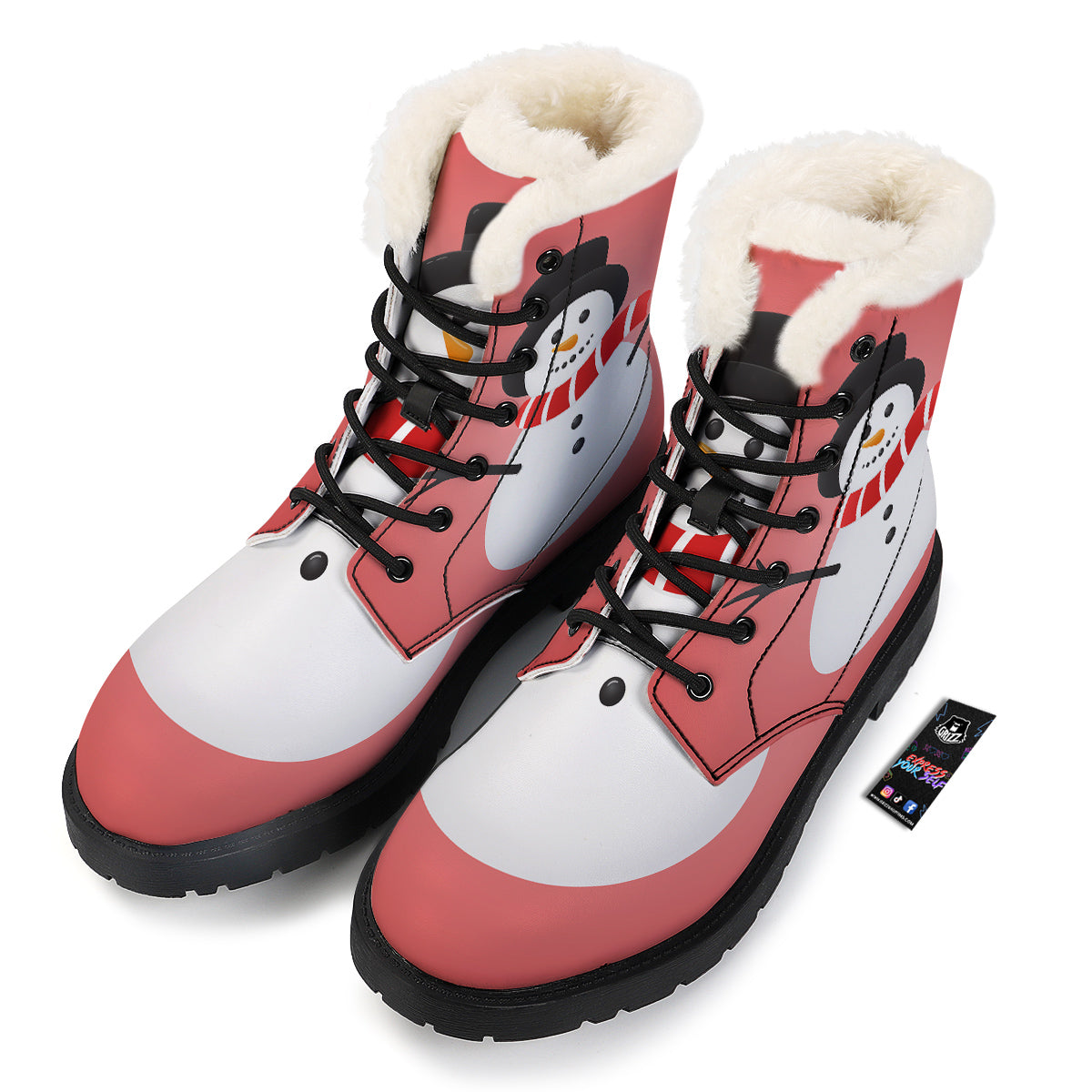 Snowman Cute Print Winter Boots-grizzshop