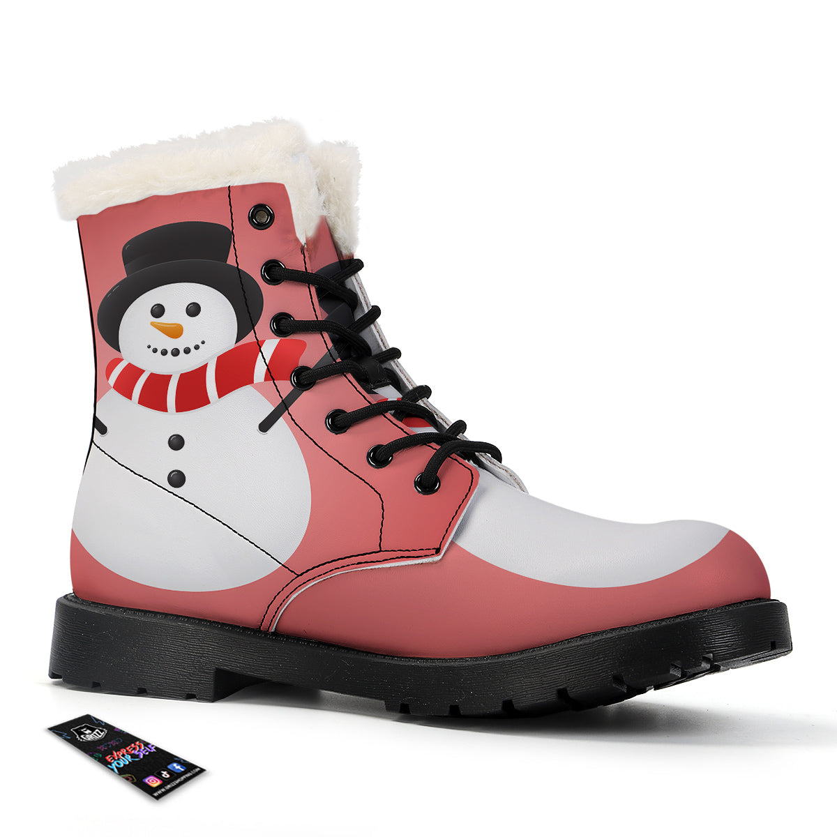 Snowman Cute Print Winter Boots-grizzshop