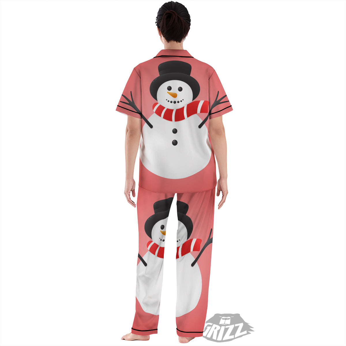 Snowman Cute Print Women's Pajamas Set-grizzshop