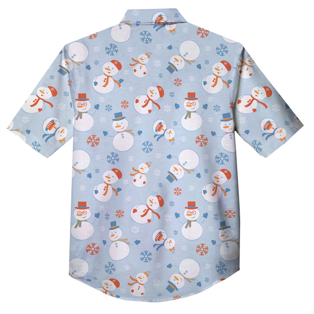 Snowman Holiday Print Pattern Button Up Shirt-grizzshop