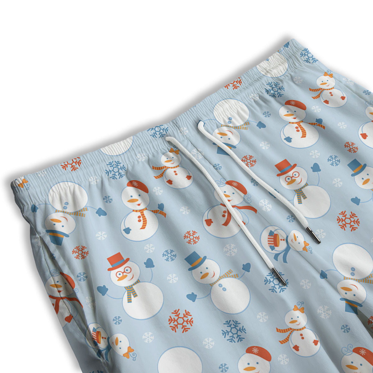 Snowman Holiday Print Pattern Men's Athletic Shorts