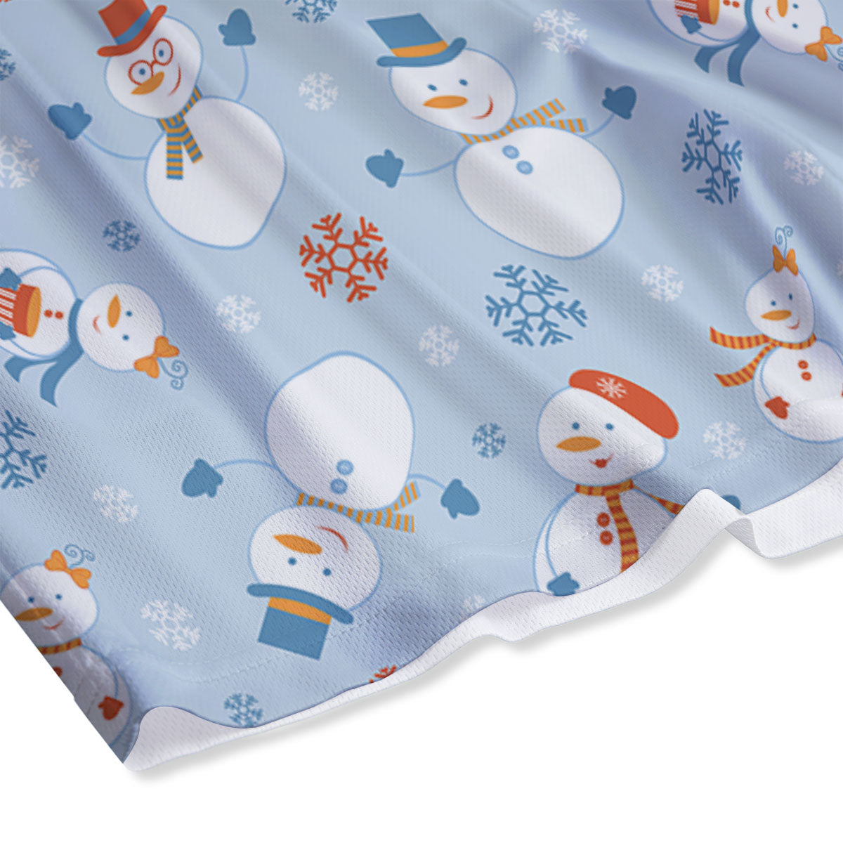 Snowman Holiday Print Pattern Mesh Shorts
