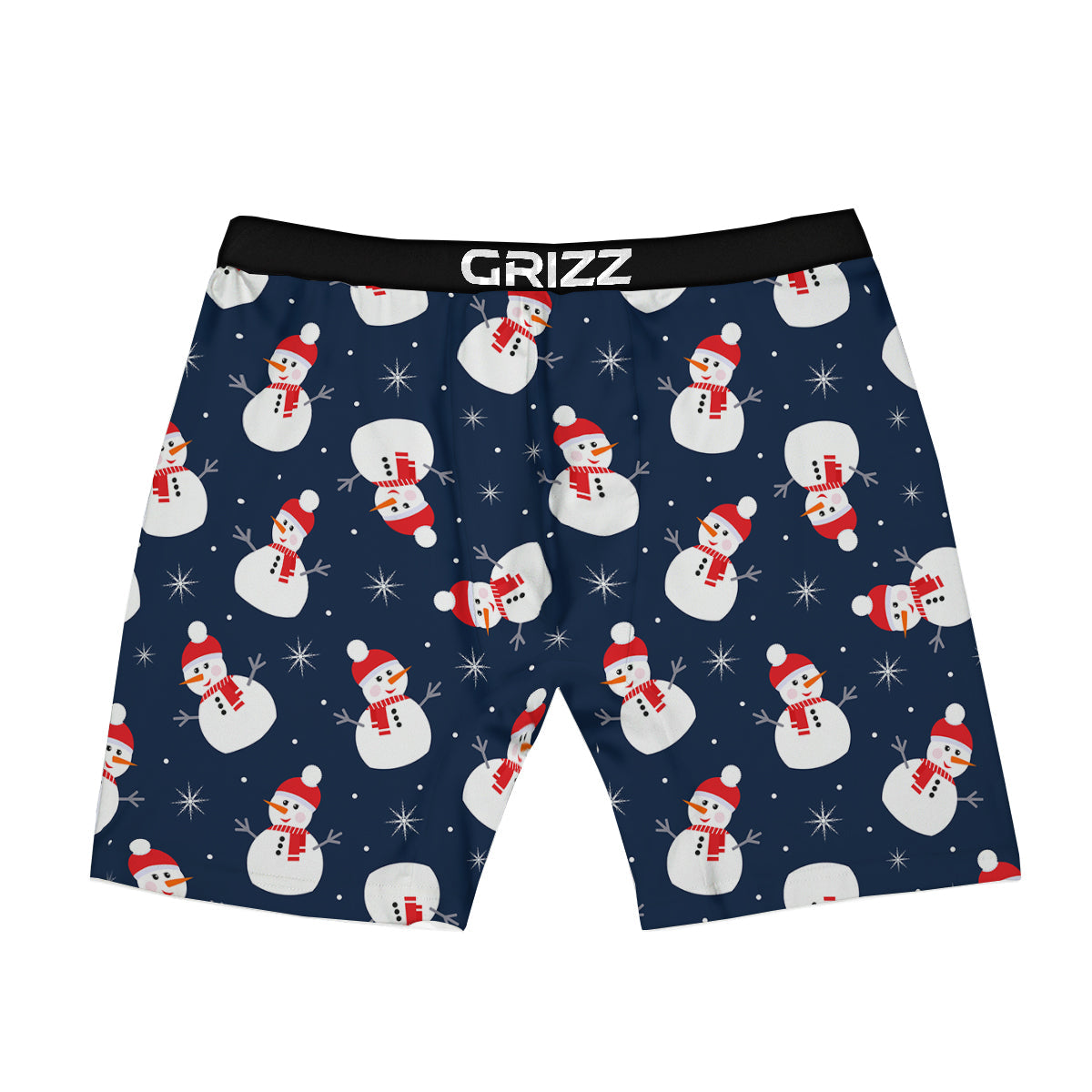 Snowman Print Pattern Boxer Briefs-grizzshop