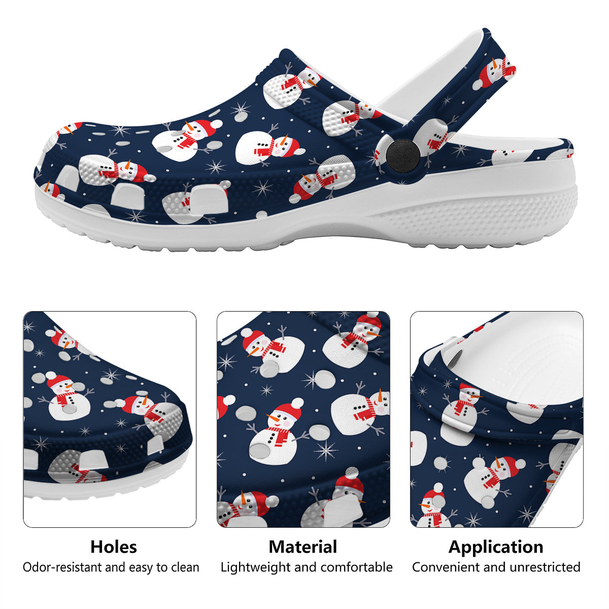 Snowman Print Pattern Clog-grizzshop