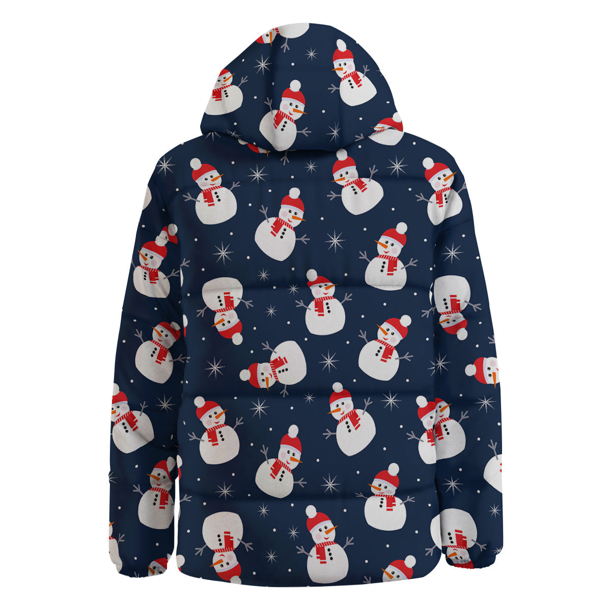 Snowman Print Pattern Down Jacket-grizzshop