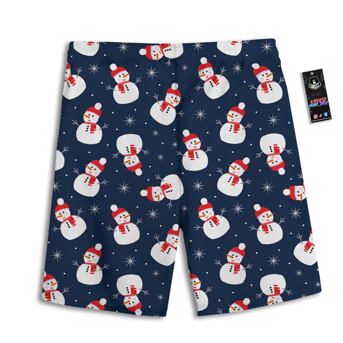 Snowman Print Pattern Men's Athletic Shorts