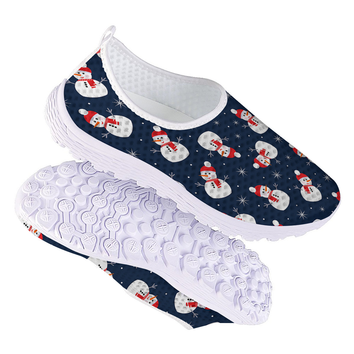 Snowman Print Pattern Nurse Shoes-grizzshop