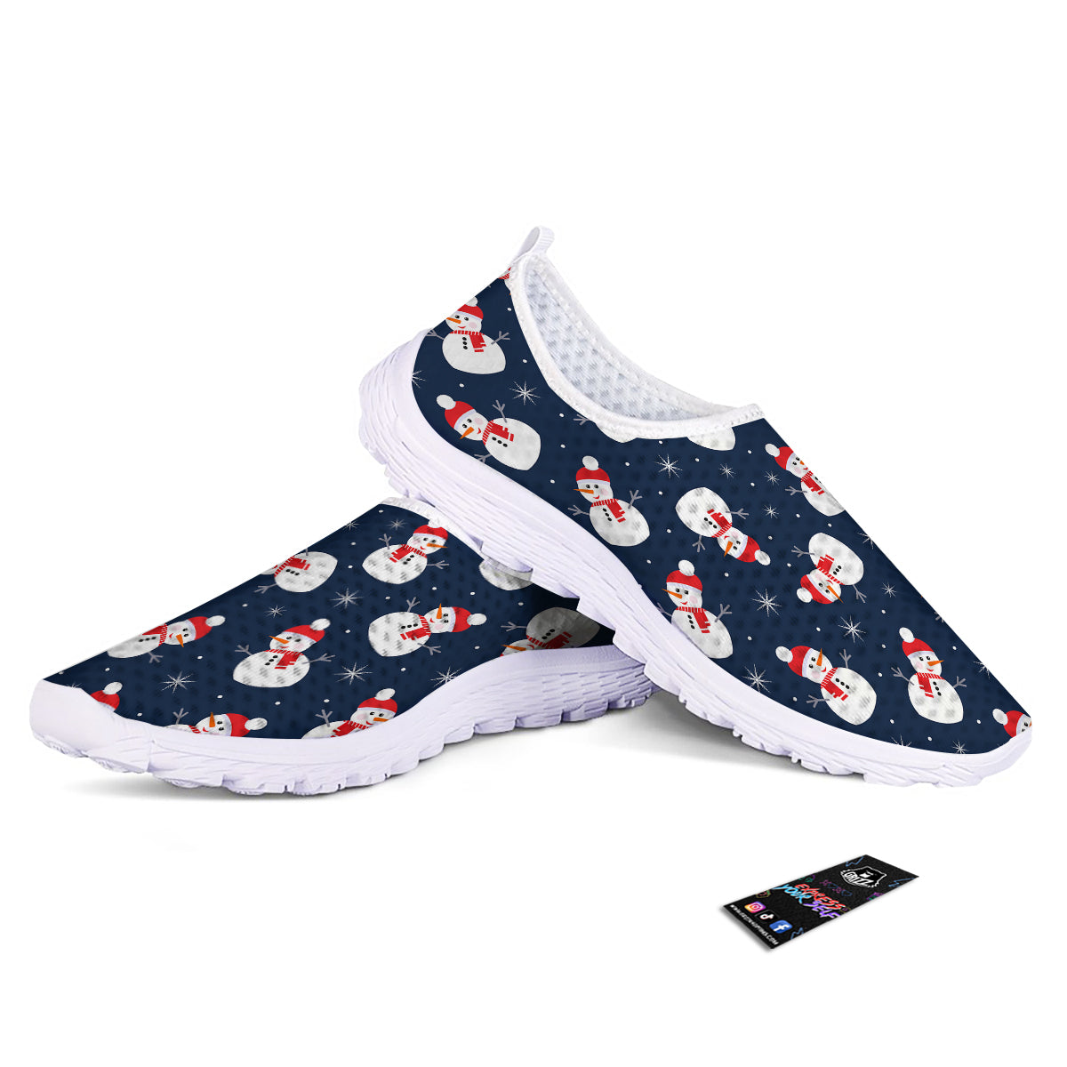 Snowman Print Pattern Nurse Shoes-grizzshop