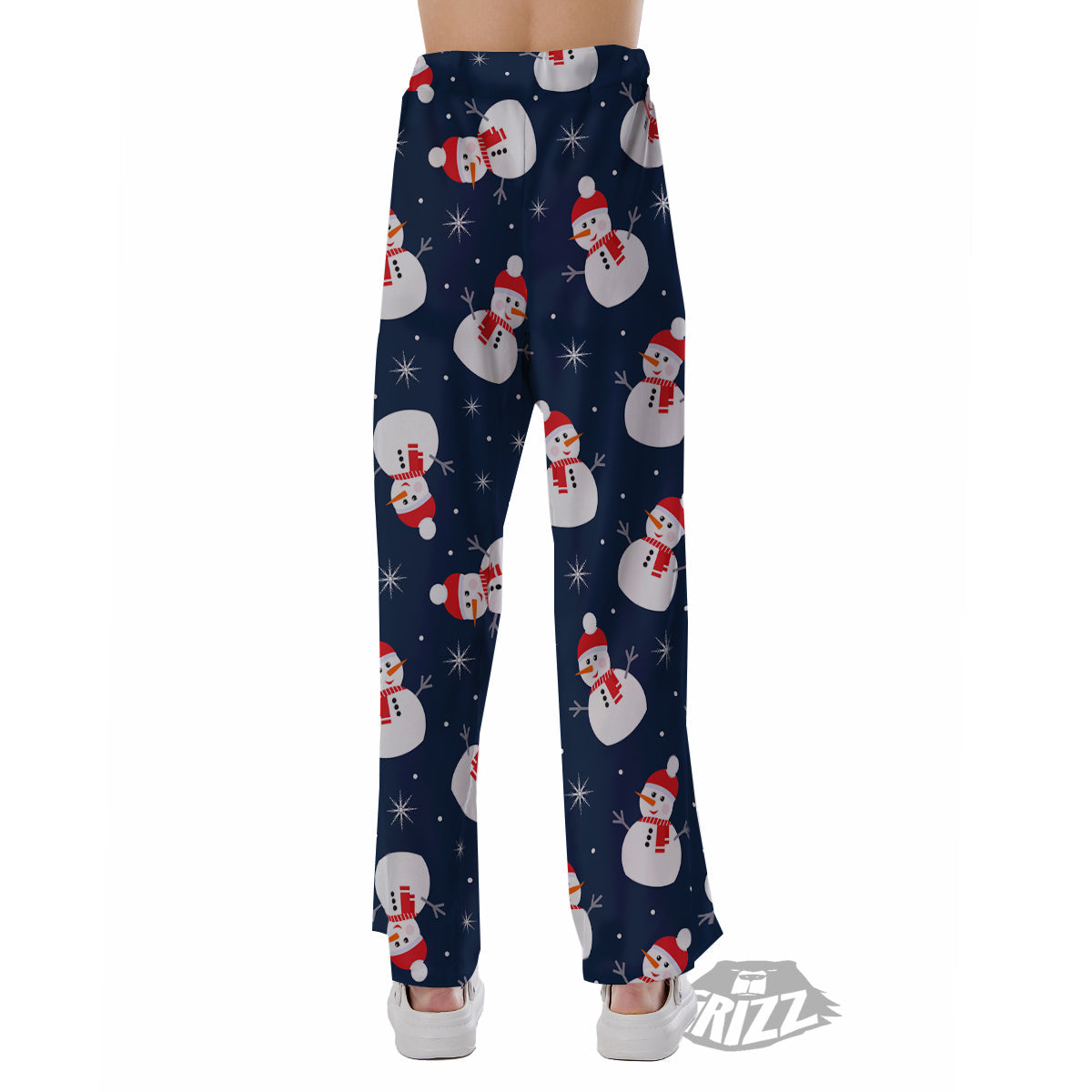 Snowman Print Pattern Pajama Pants-grizzshop