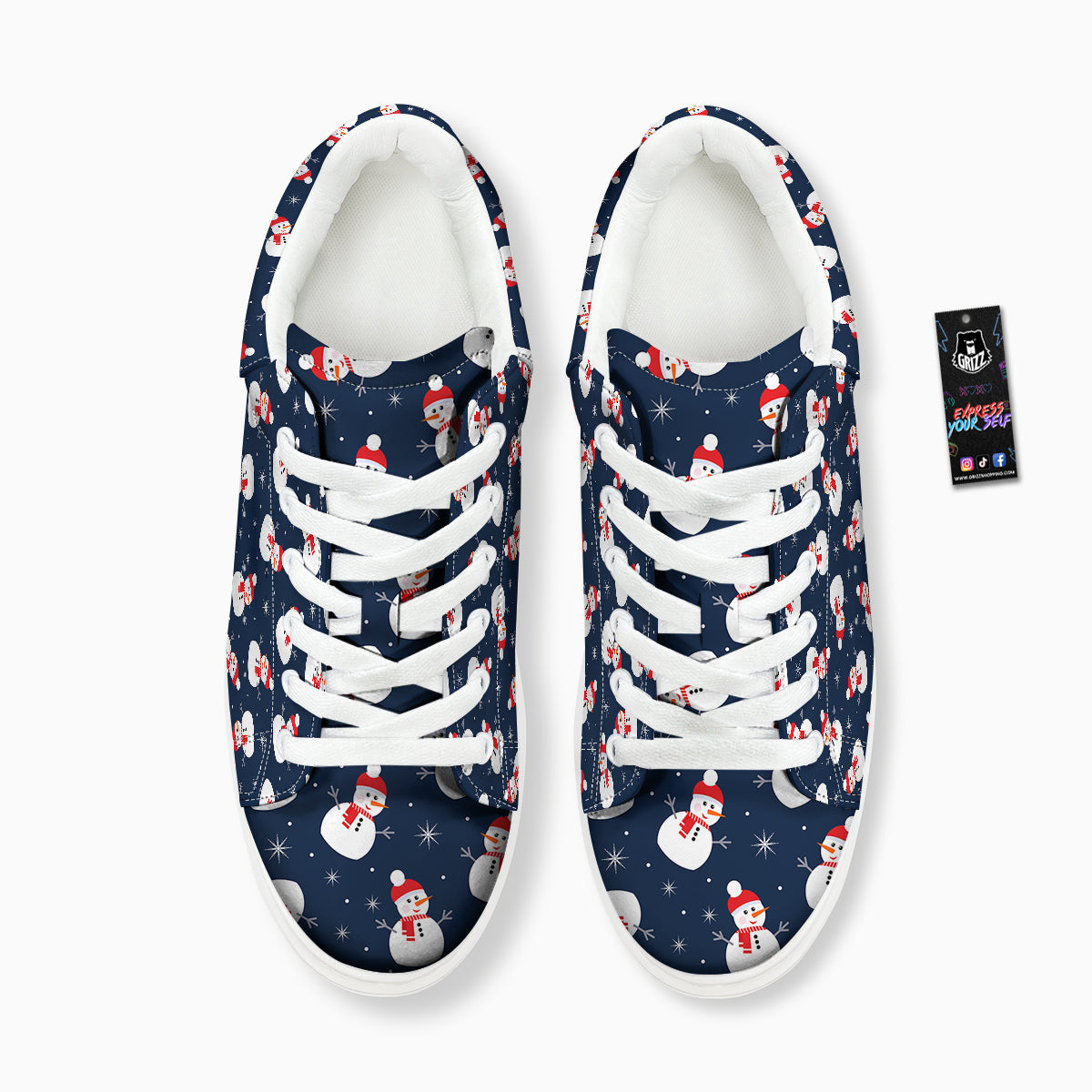 Snowman Print Pattern Platform Shoes-grizzshop