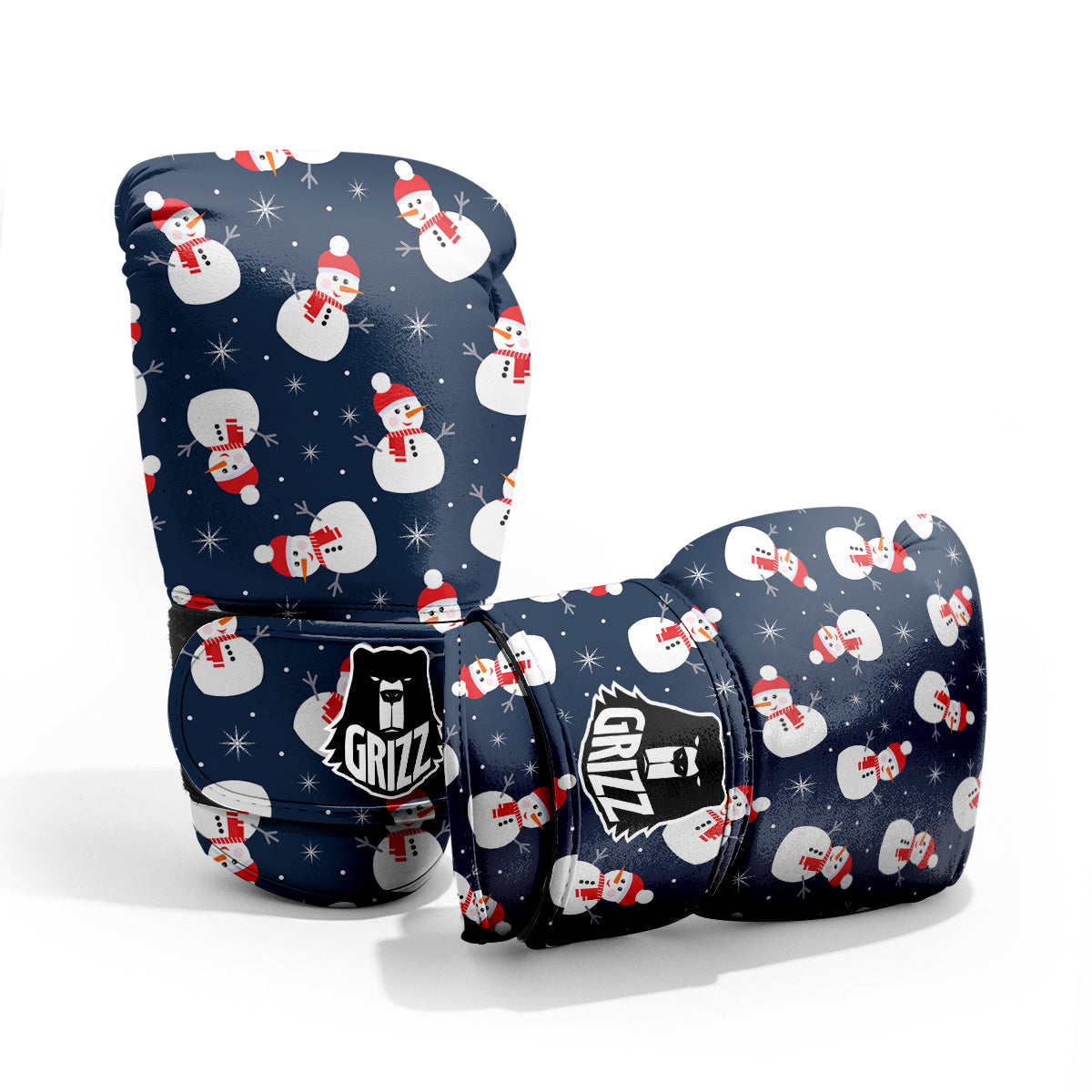 Snowman Print Pattern Pro Boxing Glove