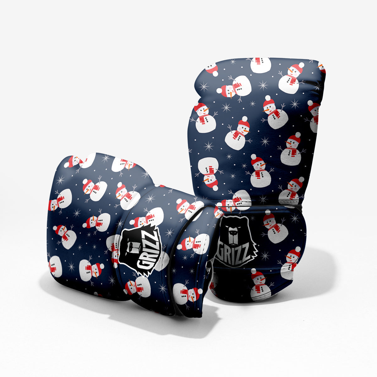 Snowman Print Pattern Sparring Gloves-grizzshop