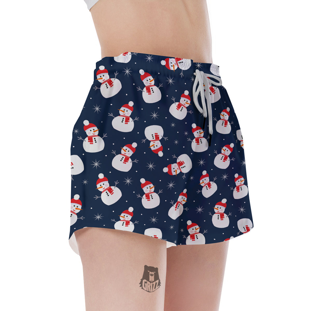 Snowman Print Pattern Women's Shorts-grizzshop