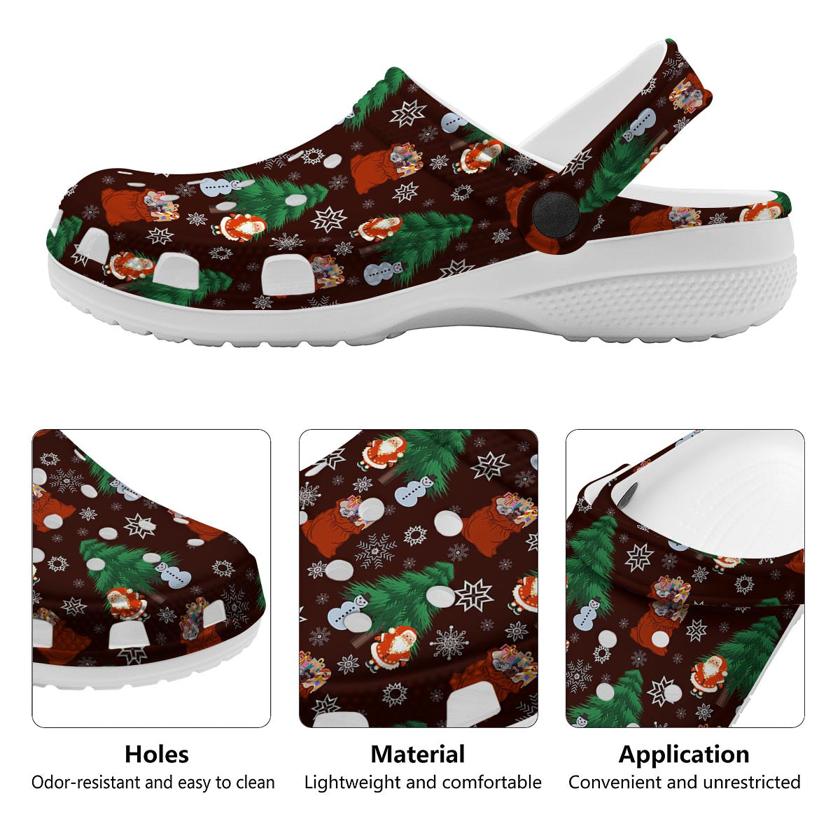 Snowman Santa Print Pattern Clog-grizzshop