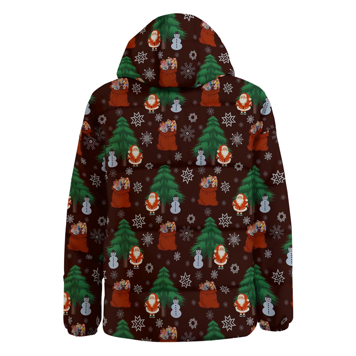 Snowman Santa Print Pattern Down Jacket-grizzshop
