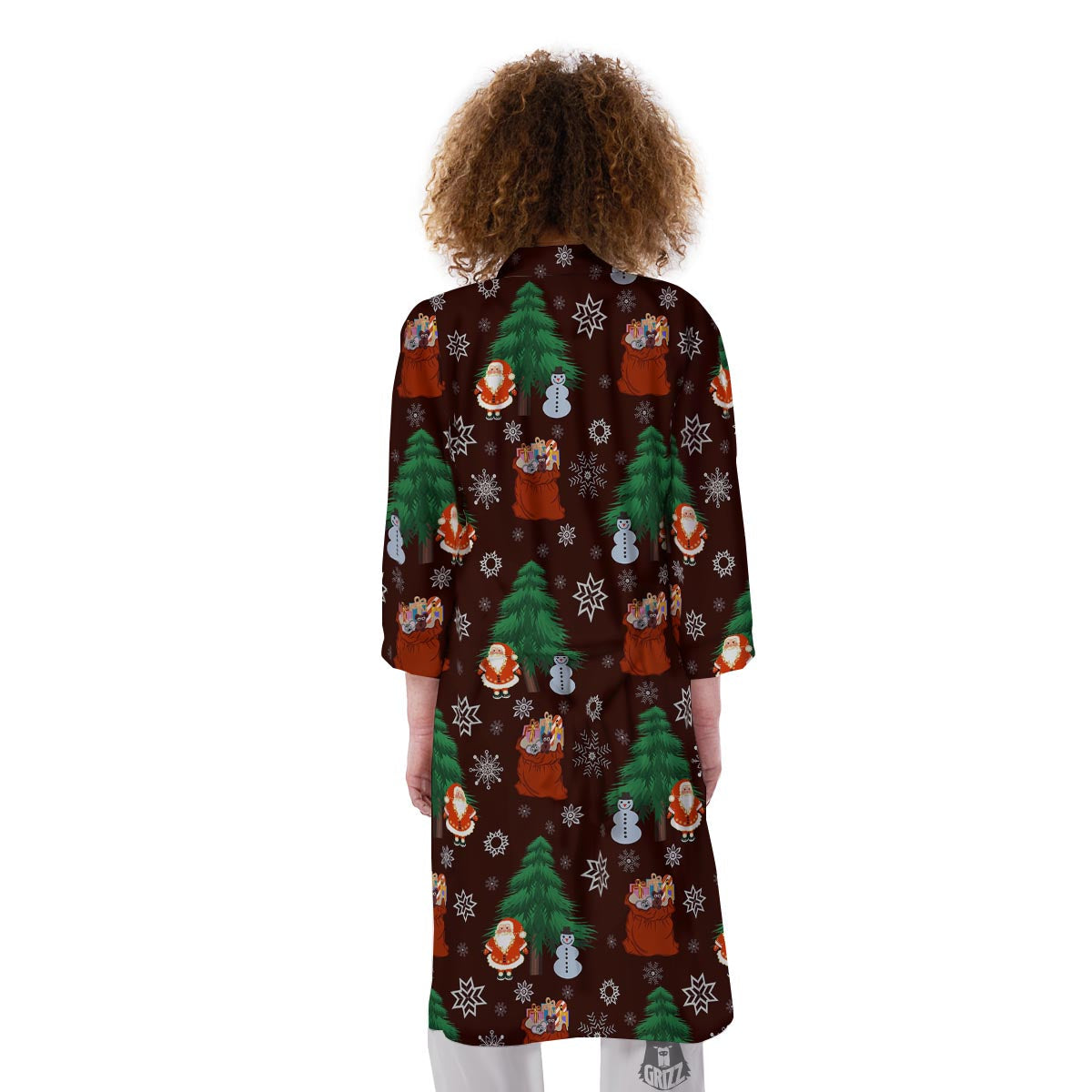 Snowman Santa Print Pattern Kimono-grizzshop